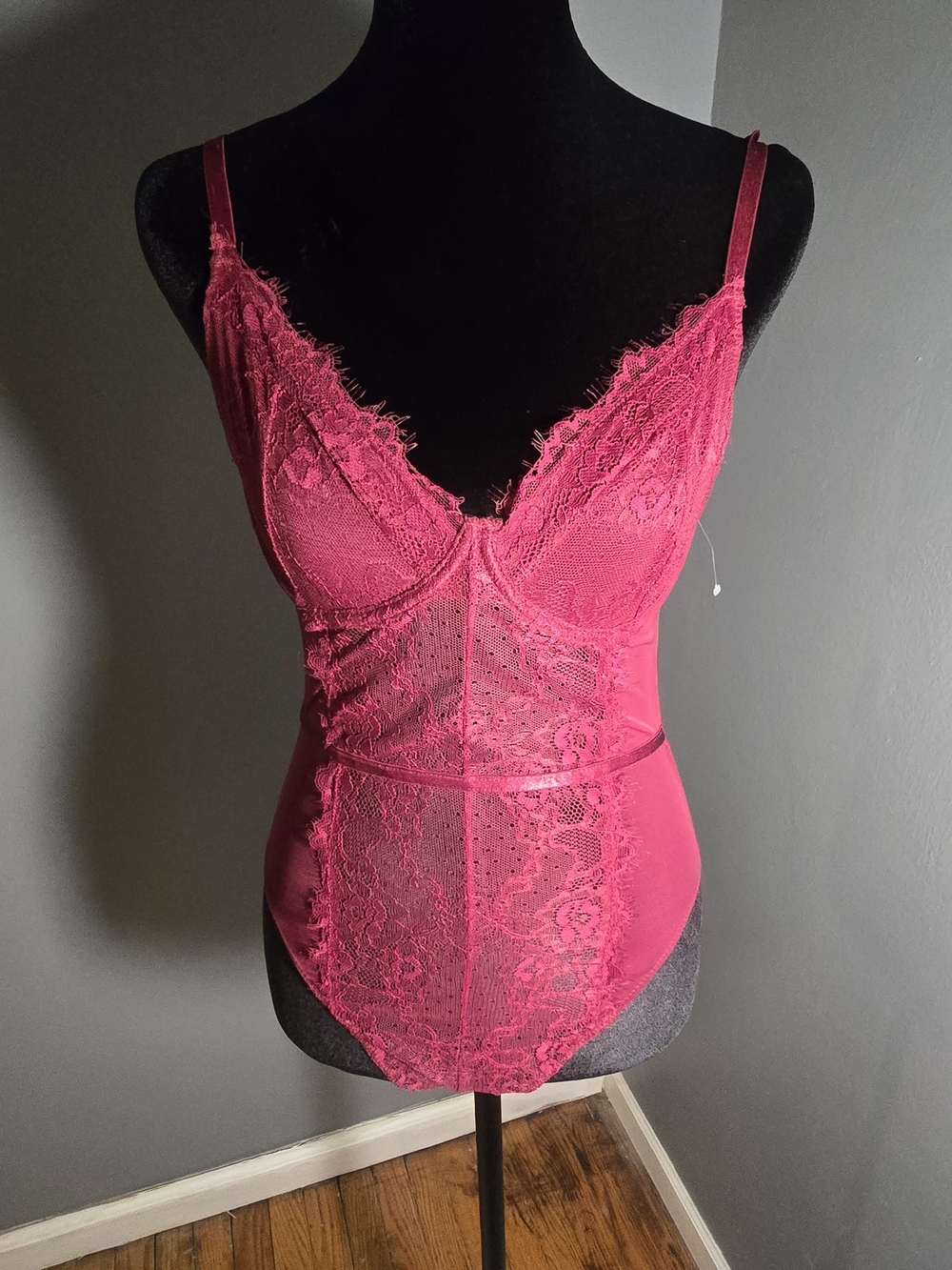 Rue21 Hot Pink Lace Bodysuit Chemise